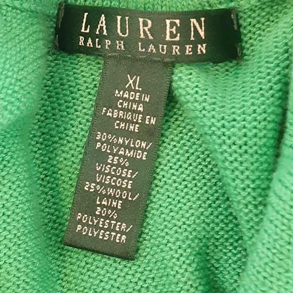 Lauren Ralph Lauren Drapey Cowl Button Cuff Side Slit Wool Blend Jumper Size XL - Picture 2 of 9